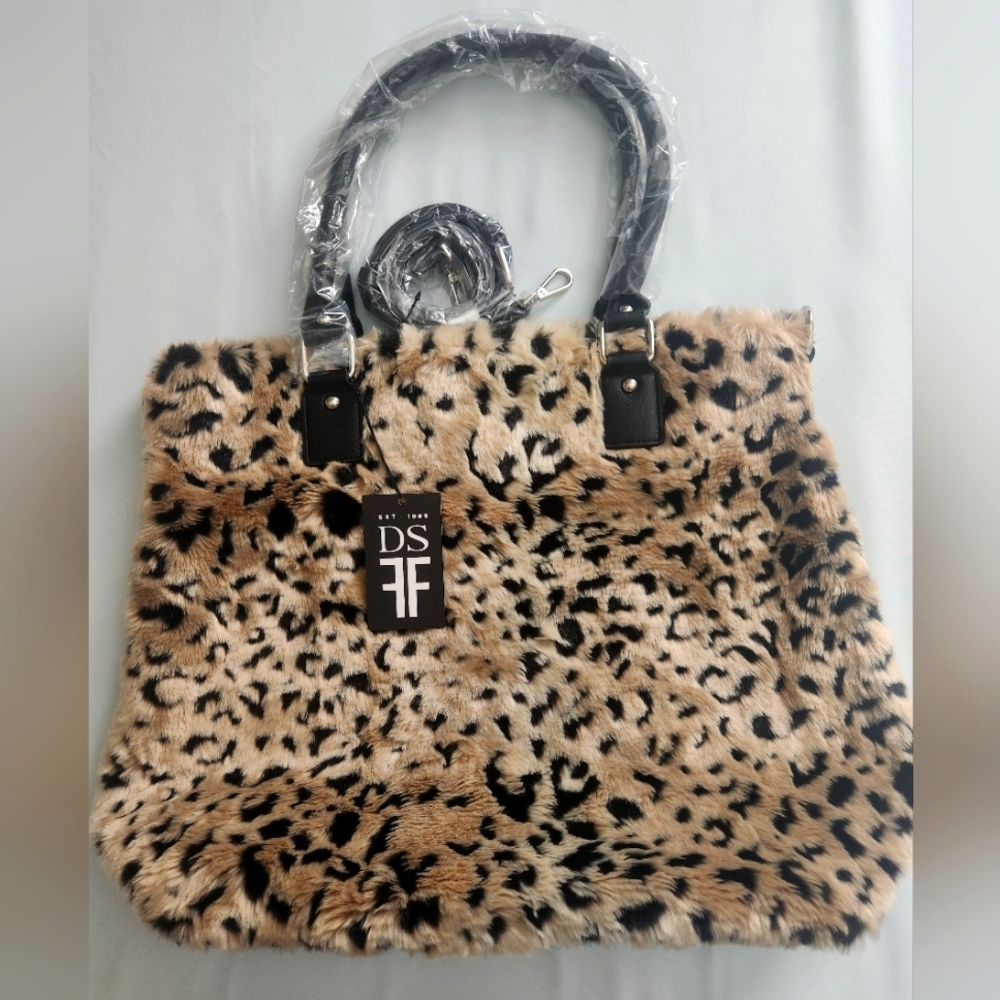 Fabulous Furs Faux Fur Large Tote Purse Hand Bag NEW